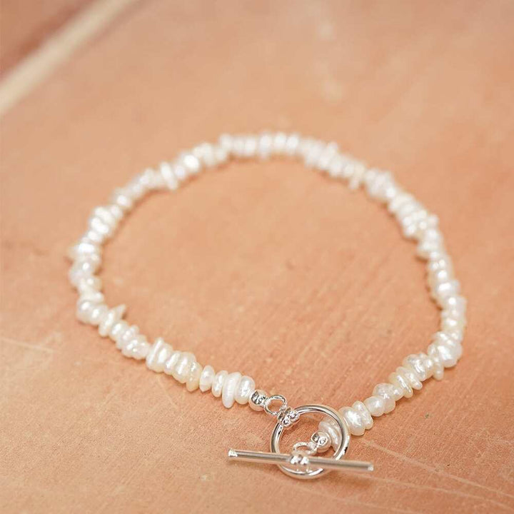 Daisy London Sterling Silver Polly Beach Pearl T Bar Bracelet Additional Image - 4