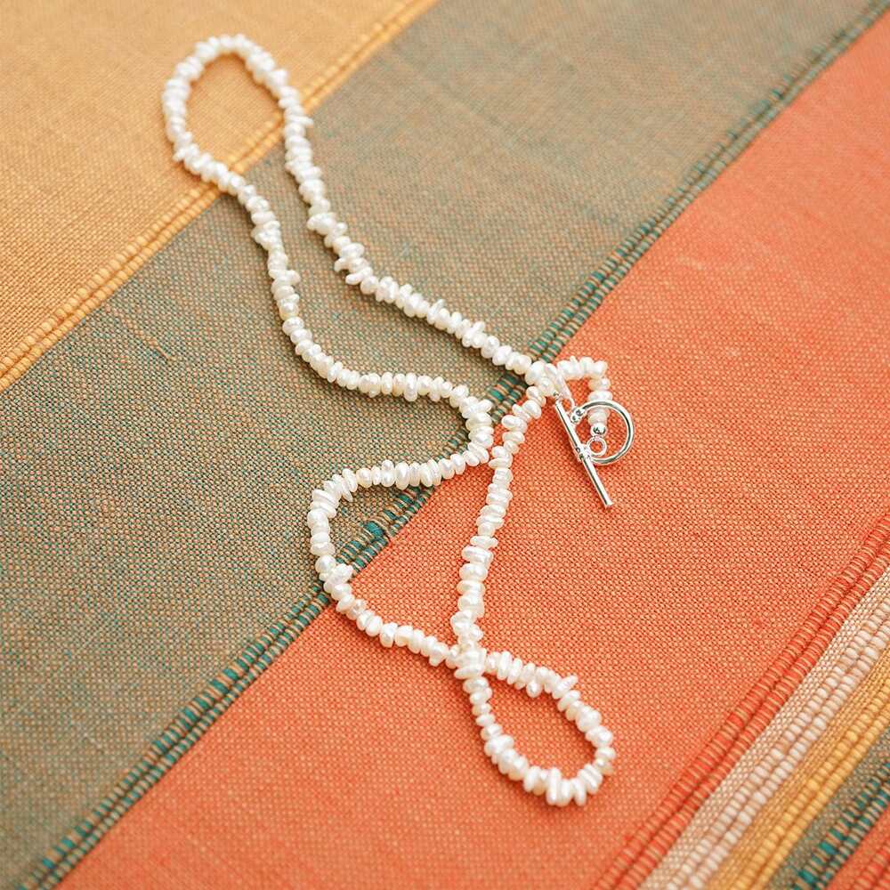 Daisy London Sterling Silver Polly Beach Pearl T Bar Necklace Additional Image - 2
