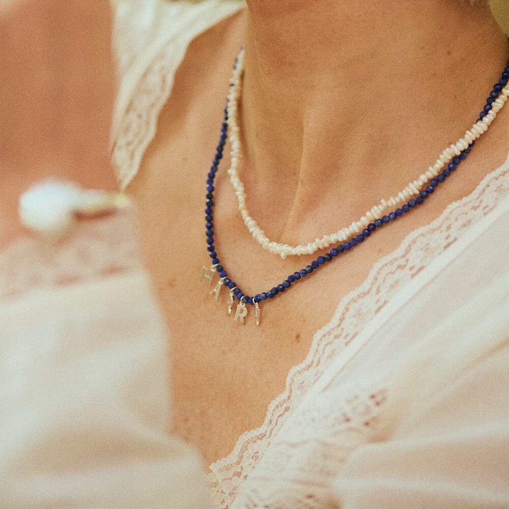 Daisy London Sterling Silver Polly Beach Pearl T Bar Necklace Additional Image - 5