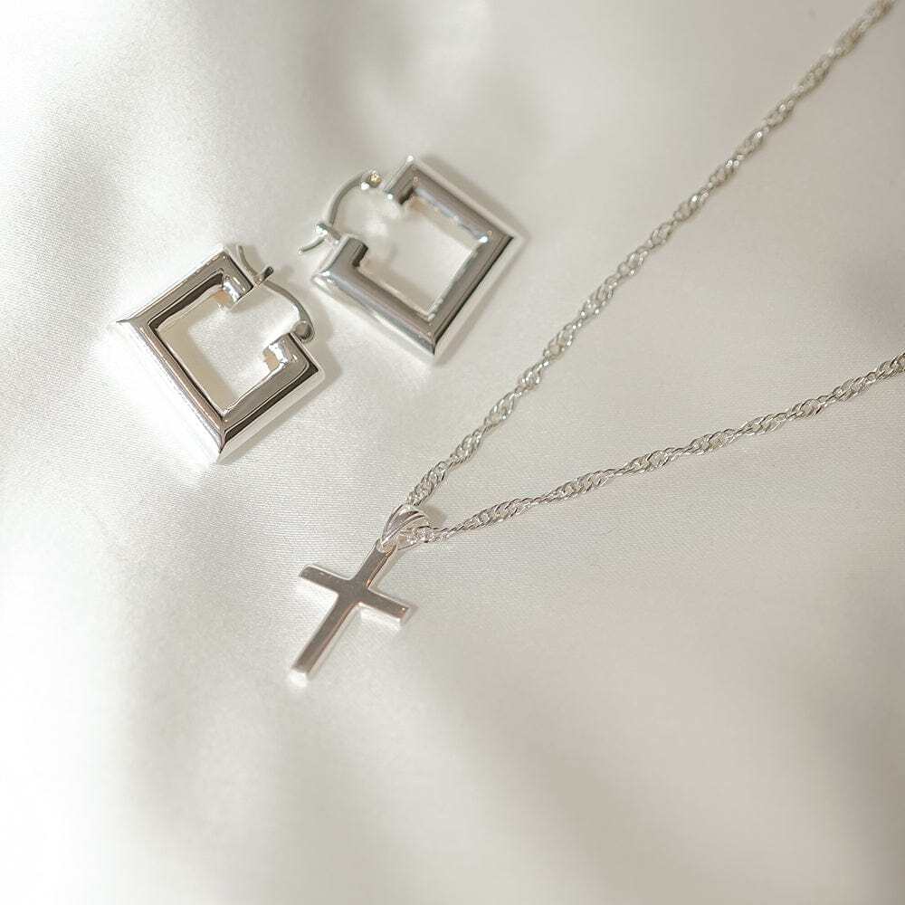 Daisy London Sterling Silver Polly Cross Necklace Additional Image - 2