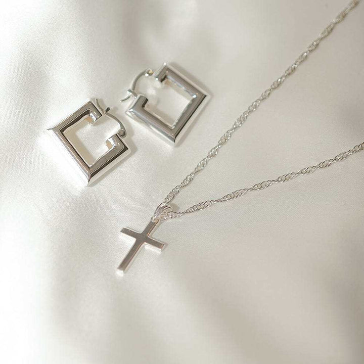 Daisy London Sterling Silver Polly Cross Necklace Additional Image - 2