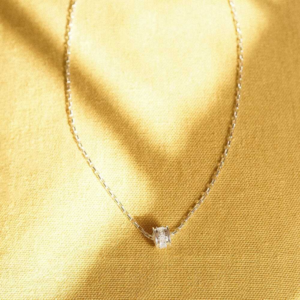 Daisy London Sterling Silver Polly Crystal Bead Necklace Additional Image - 4