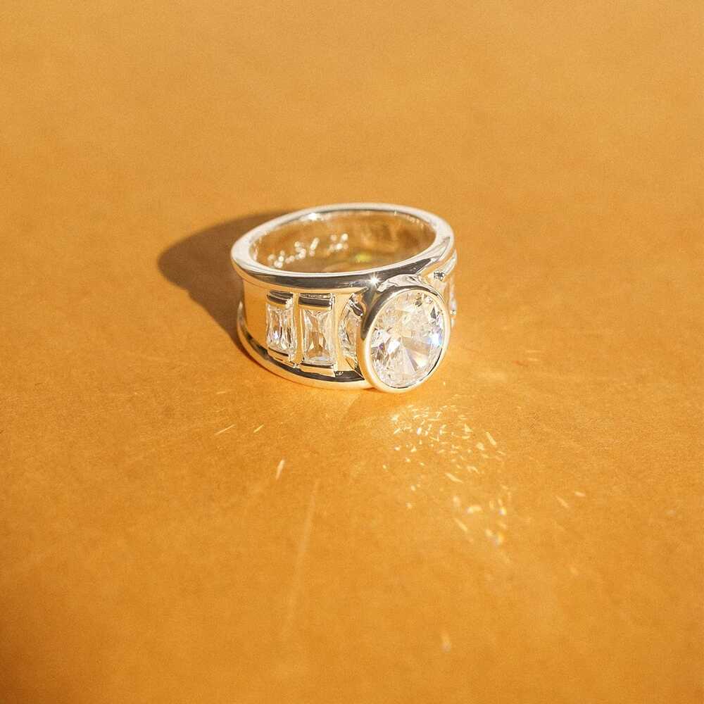 Daisy London Sterling Silver Polly Crystal Ring Stack Additional Image - 2