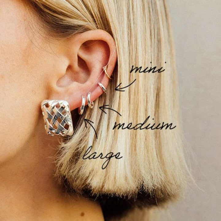 Daisy London Sterling Silver Polly Essential Huggie Earrings Additional Image - 7