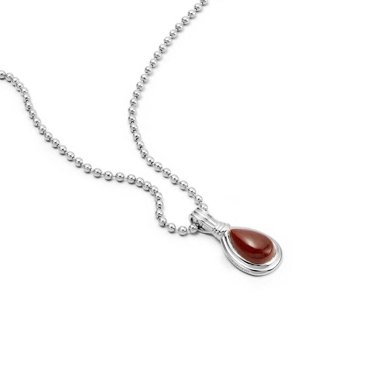 Daisy London Sterling Silver Red Jasper Pear Necklace