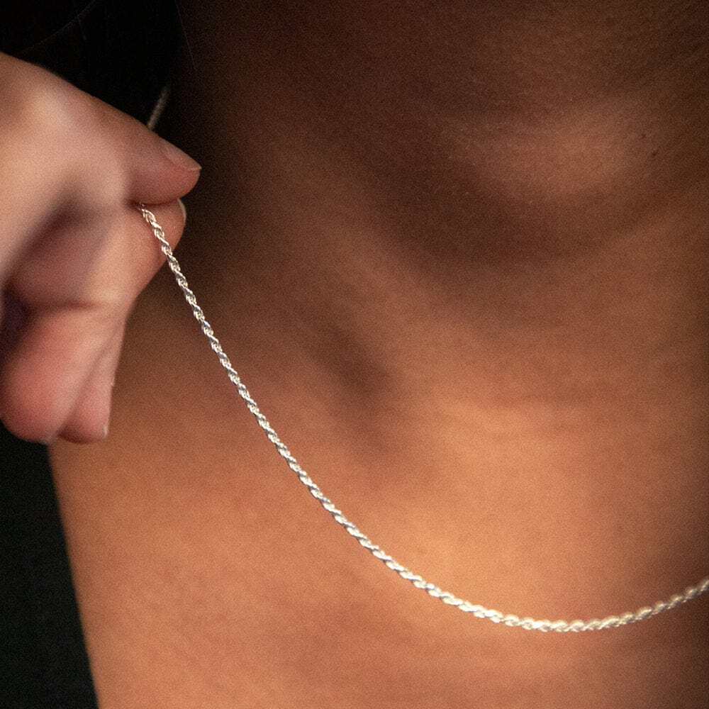 Daisy London Sterling Silver Rope Layering Chain Necklace Additional Image - 1