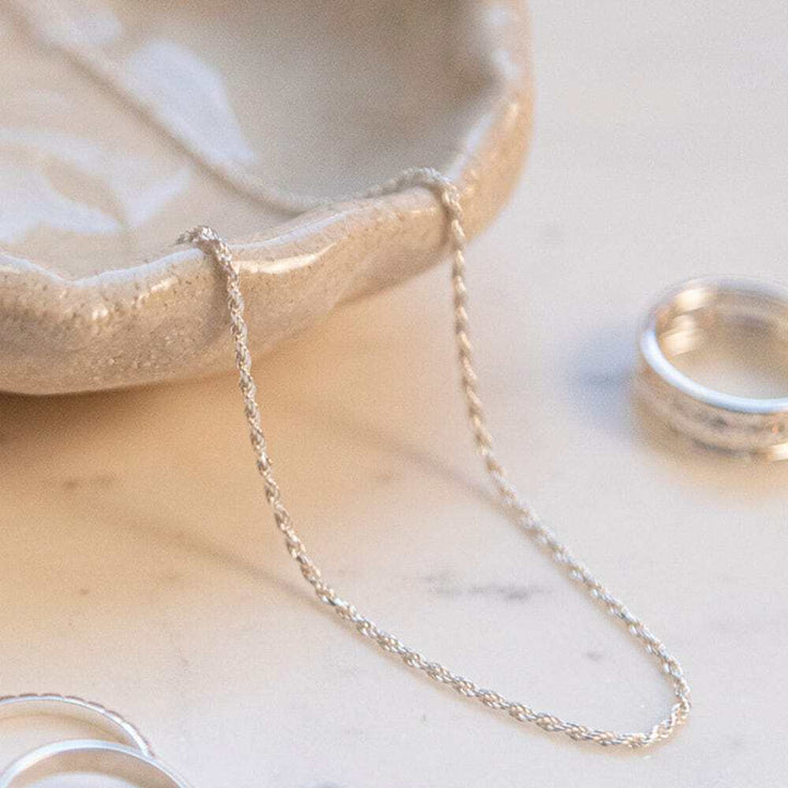 Daisy London Sterling Silver Rope Layering Chain Necklace Additional Image - 2