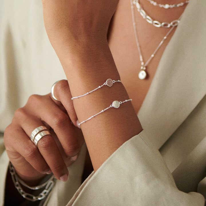 Daisy London Sterling Silver Rose Quartz Healing Stone Bracelet - MococoDaisy LondonHBR1005_SLV5056104103203Bracelets