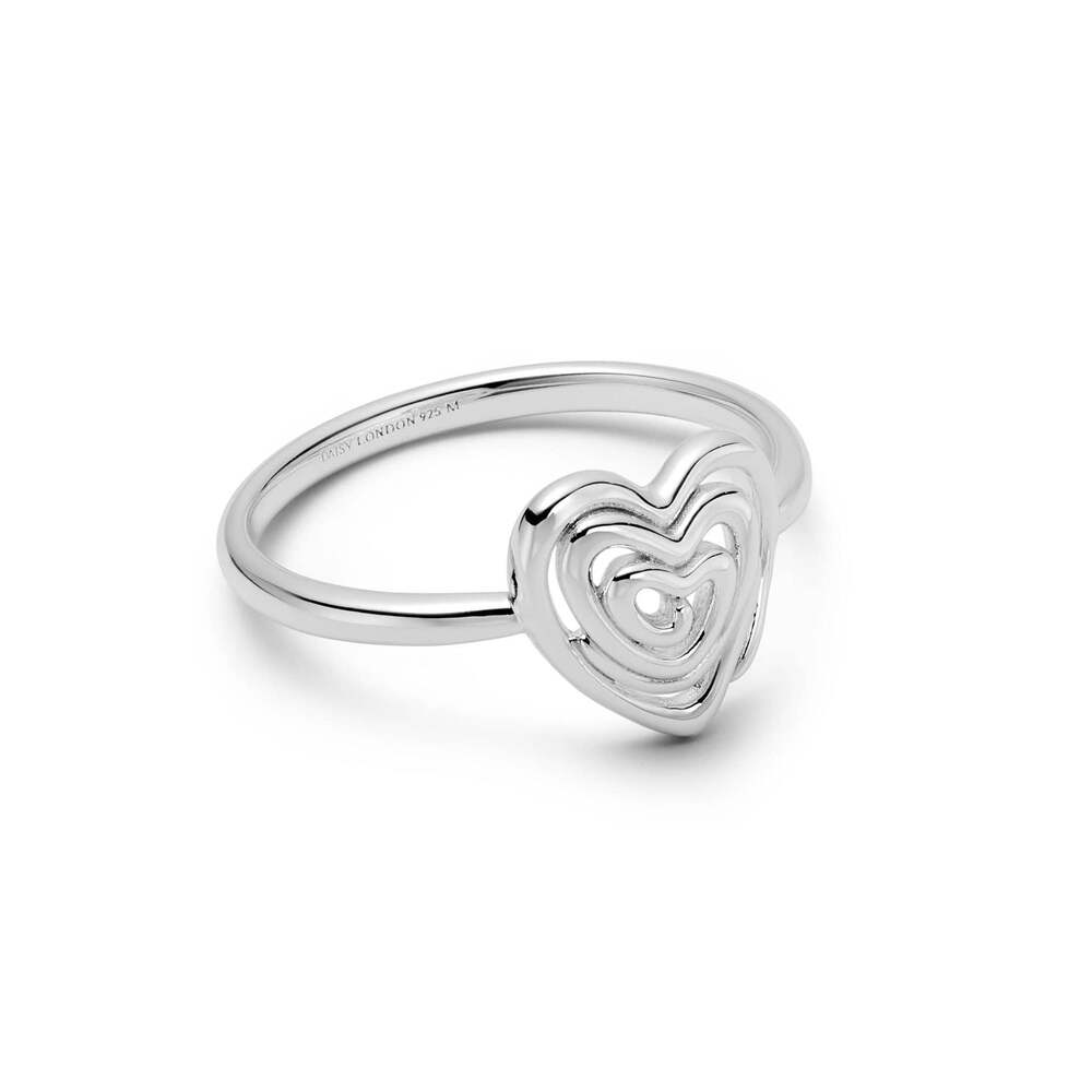 Daisy London Sterling Silver Scribble Heart Ring