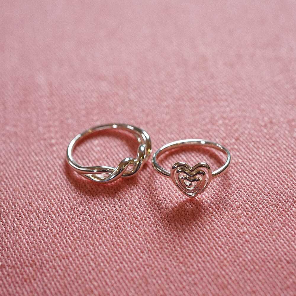 Daisy London Sterling Silver Scribble Heart Ring Additional Image - 1