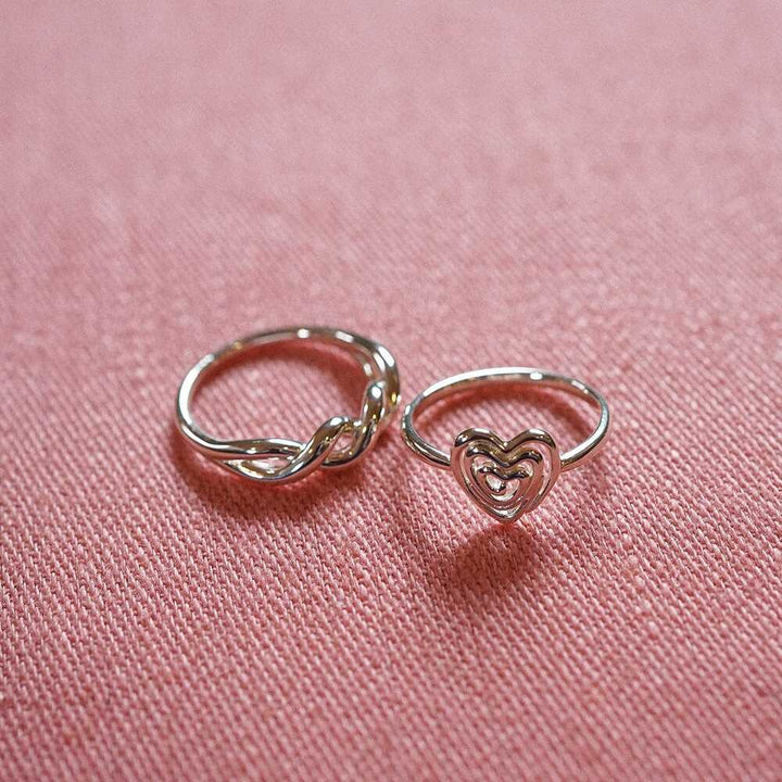 Daisy London Sterling Silver Scribble Heart Ring Additional Image - 1