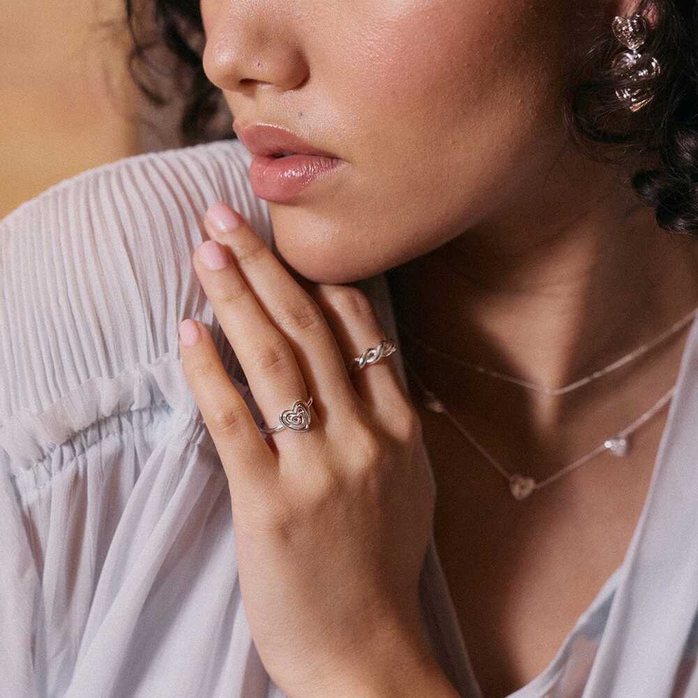 Daisy London Sterling Silver Scribble Knot Ring Additional Image - 2