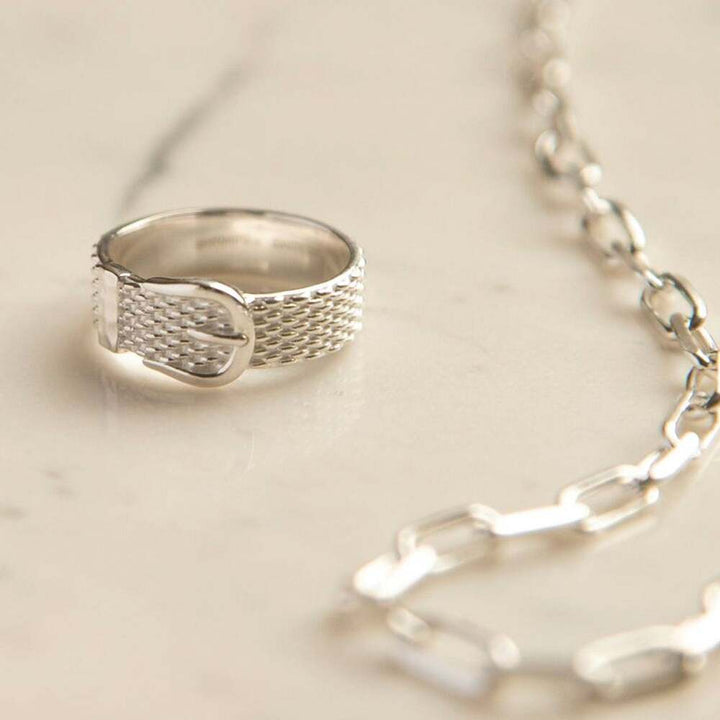 Daisy London Sterling Silver Shrimps Belt Ring Additional Image - 2