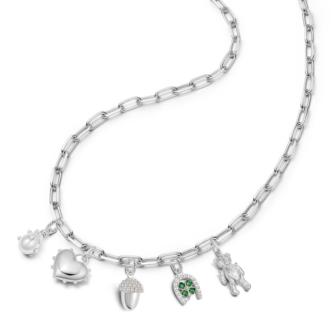 Daisy London Sterling Silver Shrimps Charm Necklace Layering Set