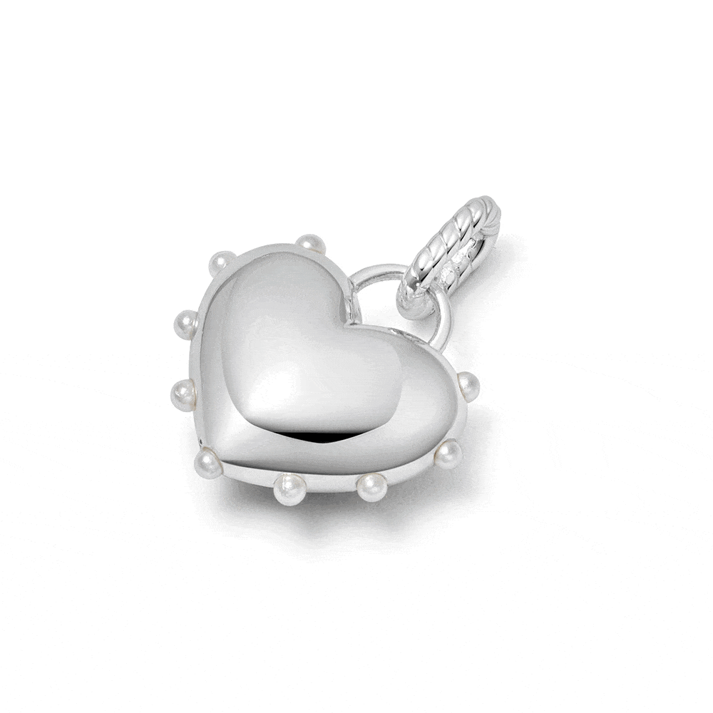 Daisy London Sterling Silver Shrimps Chubby Heart Charm