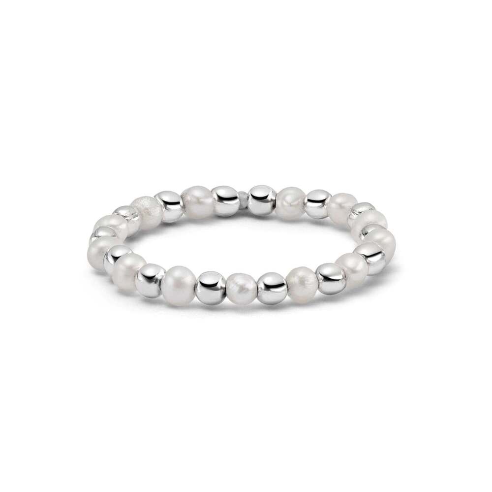 Daisy London Sterling Silver Shrimps Pearl Beaded Ring