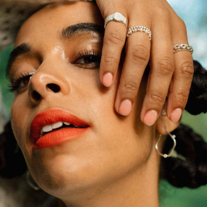 Daisy London Sterling Silver Shrimps Pearl Beaded Ring Additional Image - 1