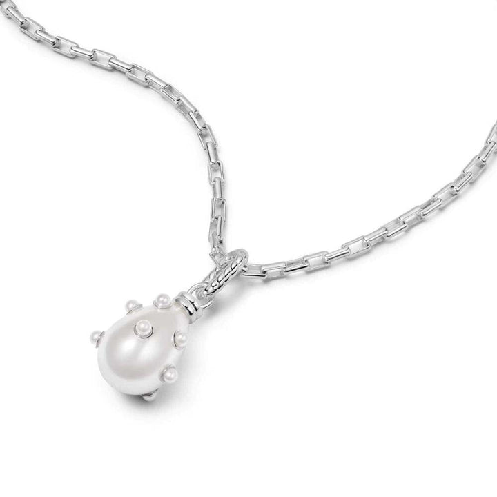 Daisy London Sterling Silver Shrimps Pearl Charm Necklace