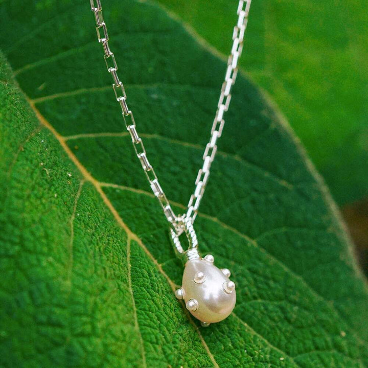 Daisy London Sterling Silver Shrimps Pearl Charm Necklace Additional Image - 2
