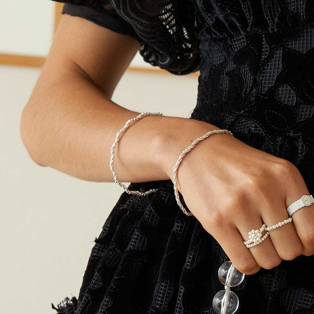 Daisy London Sterling Silver Shrimps Twist Chain Bracelet Additional Image - 1