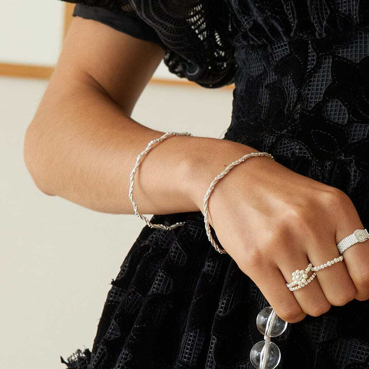 Daisy London Sterling Silver Shrimps Twist Chain Bracelet Additional Image - 1
