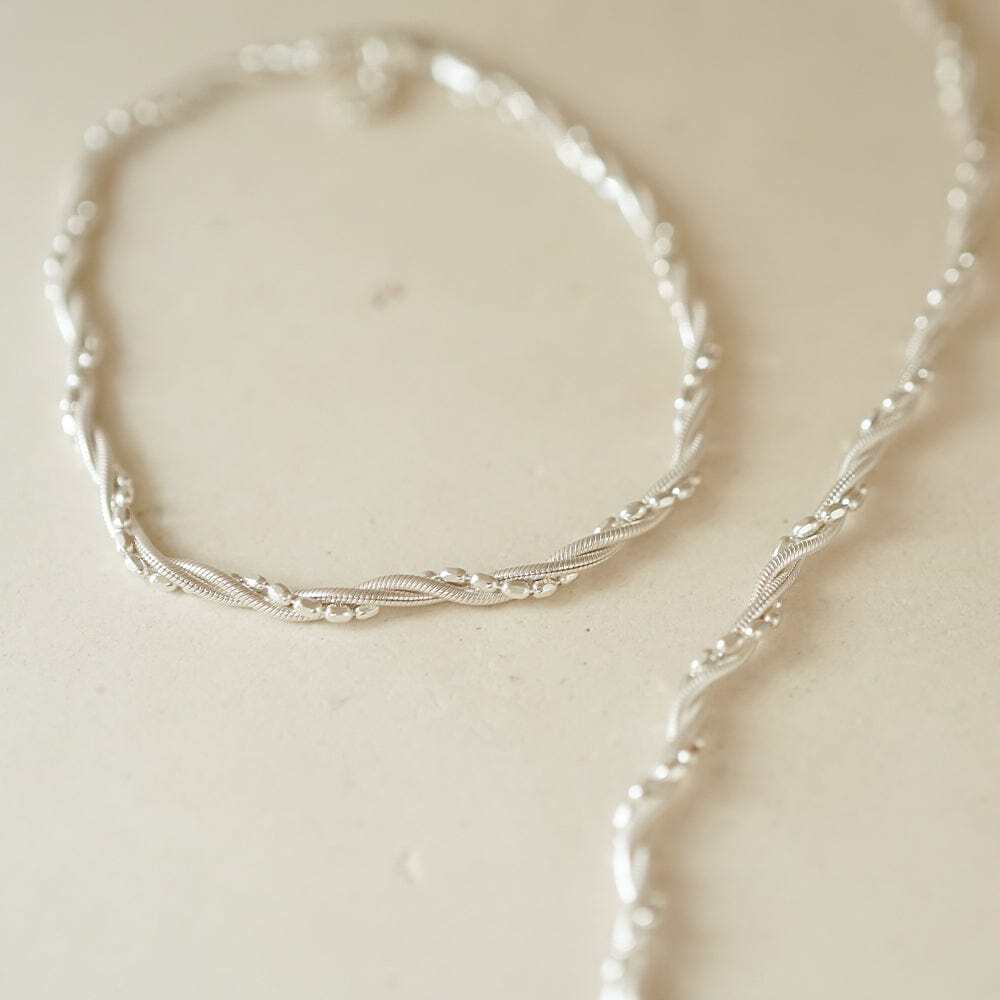 Daisy London Sterling Silver Shrimps Twist Chain Bracelet Additional Image - 2