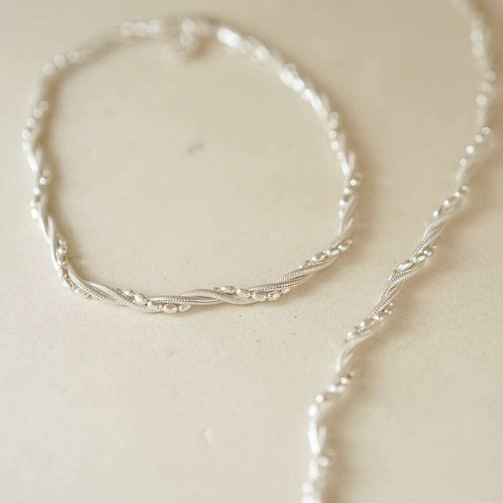 Daisy London Sterling Silver Shrimps Twist Chain Bracelet Additional Image - 2