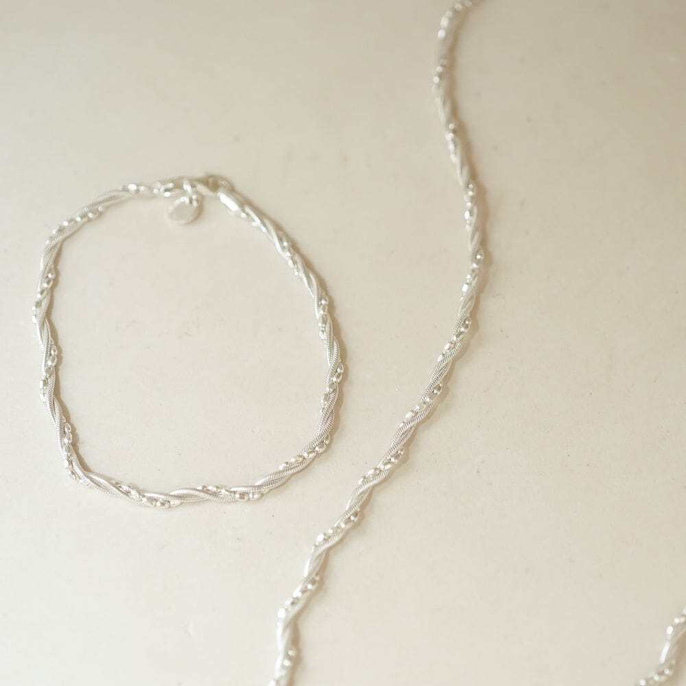 Daisy London Sterling Silver Shrimps Twist Chain Bracelet Additional Image - 4
