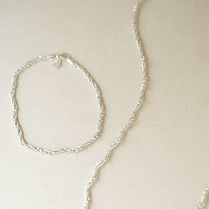 Daisy London Sterling Silver Shrimps Twist Chain Bracelet Additional Image - 4