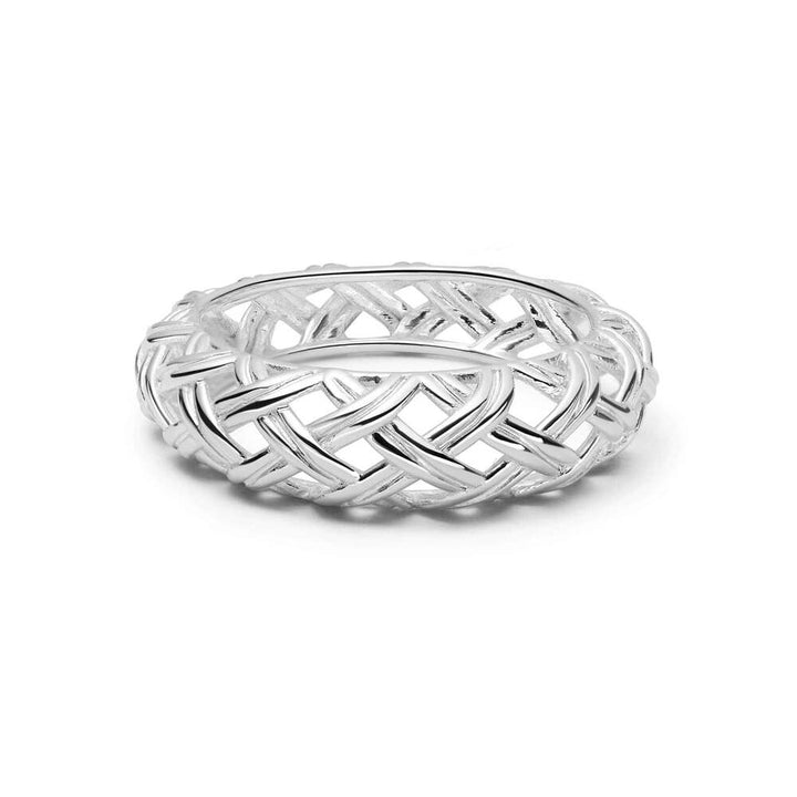 Daisy London Sterling Silver Shrimps Woven Dome Ring