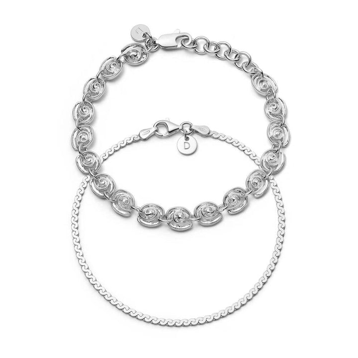 Daisy London Sterling Silver Sol Bracelet Layering Set