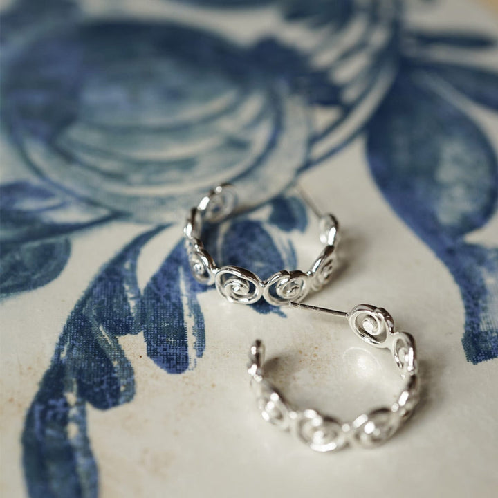 Daisy London Sterling Silver Spiral Hoop Earrings 4