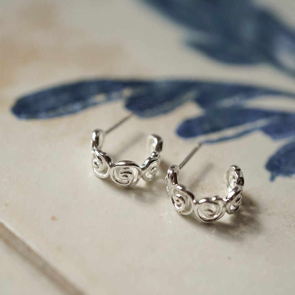 Daisy London Sterling Silver Spiral Mini Hoop Earrings - MococoDaisy LondonSE20_SLV5056104135396Earrings