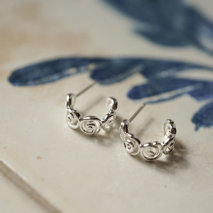 Daisy London Sterling Silver Spiral Mini Hoop Earrings - MococoDaisy LondonSE20_SLV5056104135396Earrings