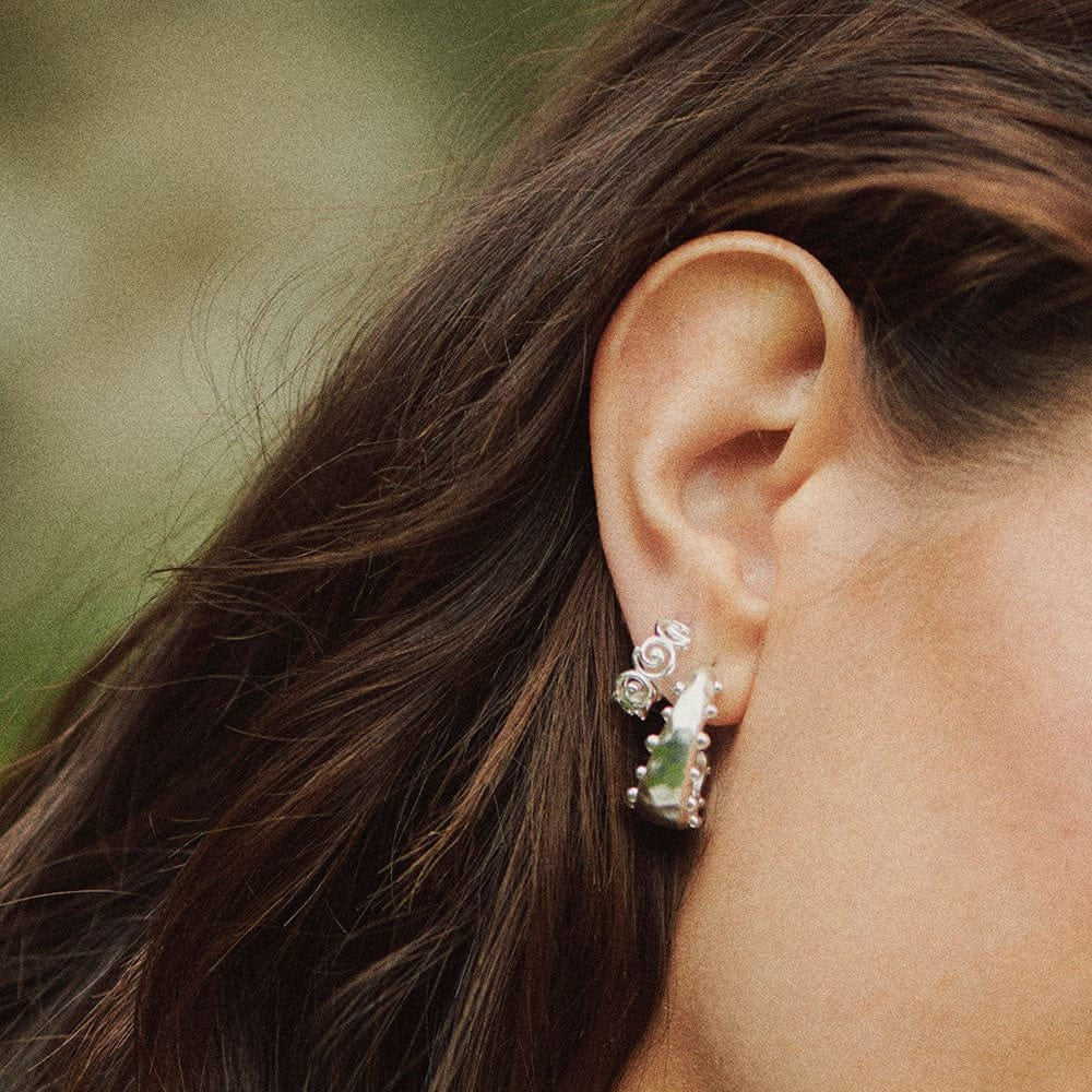 Daisy London Sterling Silver Spiral Mini Hoop Earrings - MococoDaisy LondonSE20_SLV5056104135396Earrings