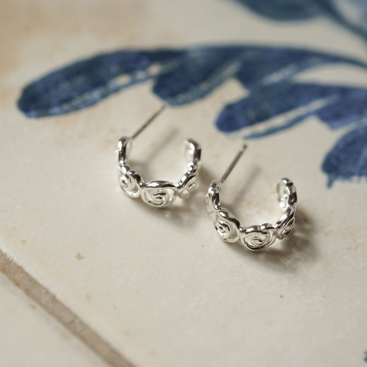 Daisy London Sterling Silver Spiral Mini Hoop Earrings - MococoDaisy LondonSE20_SLV5056104135396Earrings
