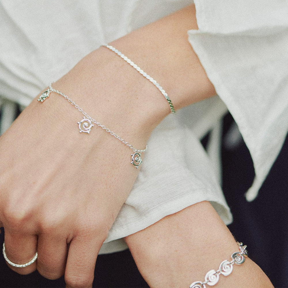 Daisy London Sterling Silver Spiral Snake Chain Bracelet 2