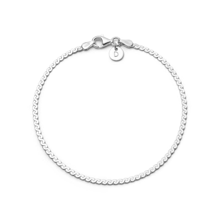Daisy London Sterling Silver Spiral Snake Chain Bracelet 