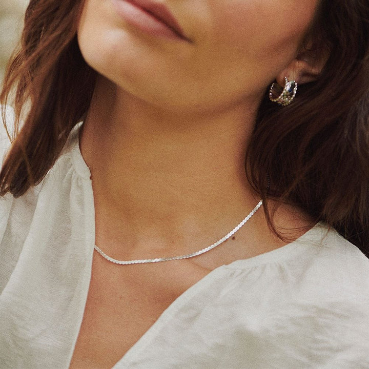 Daisy London Sterling Silver Spiral Snake Chain Necklace - MococoDaisy LondonSN24_SLV5056104135594Necklace