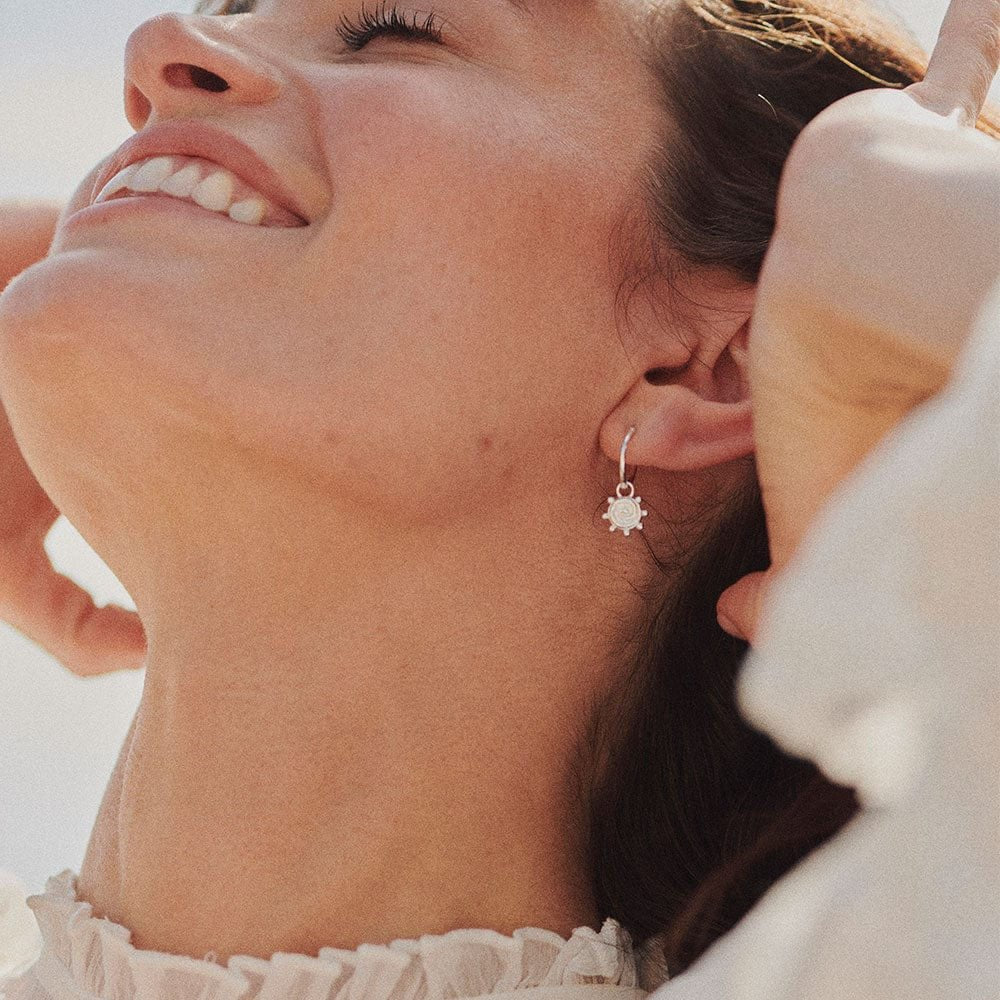 Daisy London Sterling Silver Spiral Sun Charm Earrings - MococoDaisy LondonSE22_SLV5056104135433Earrings