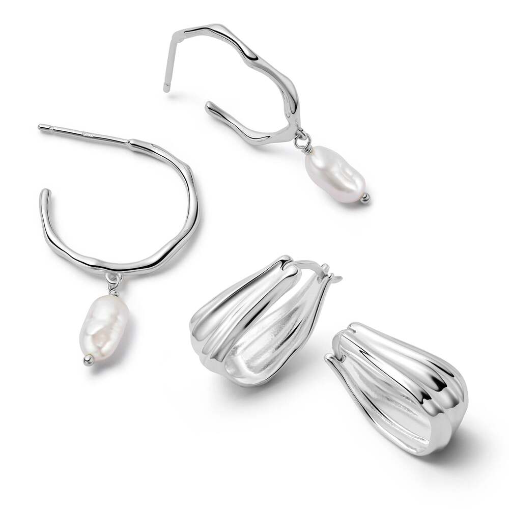 Daisy London Sterling Silver Summer Icons Earrings Stack
