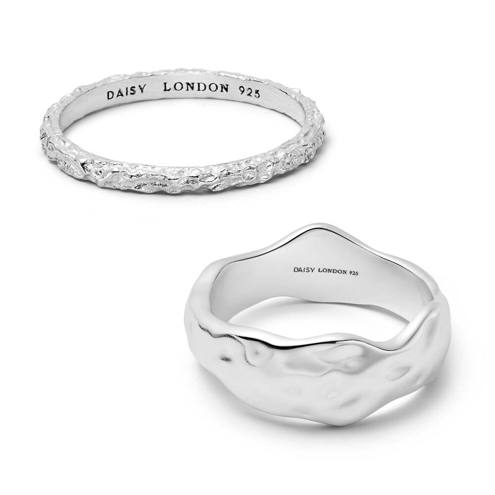 Daisy London Sterling Silver Summer Icons Ring Stack
