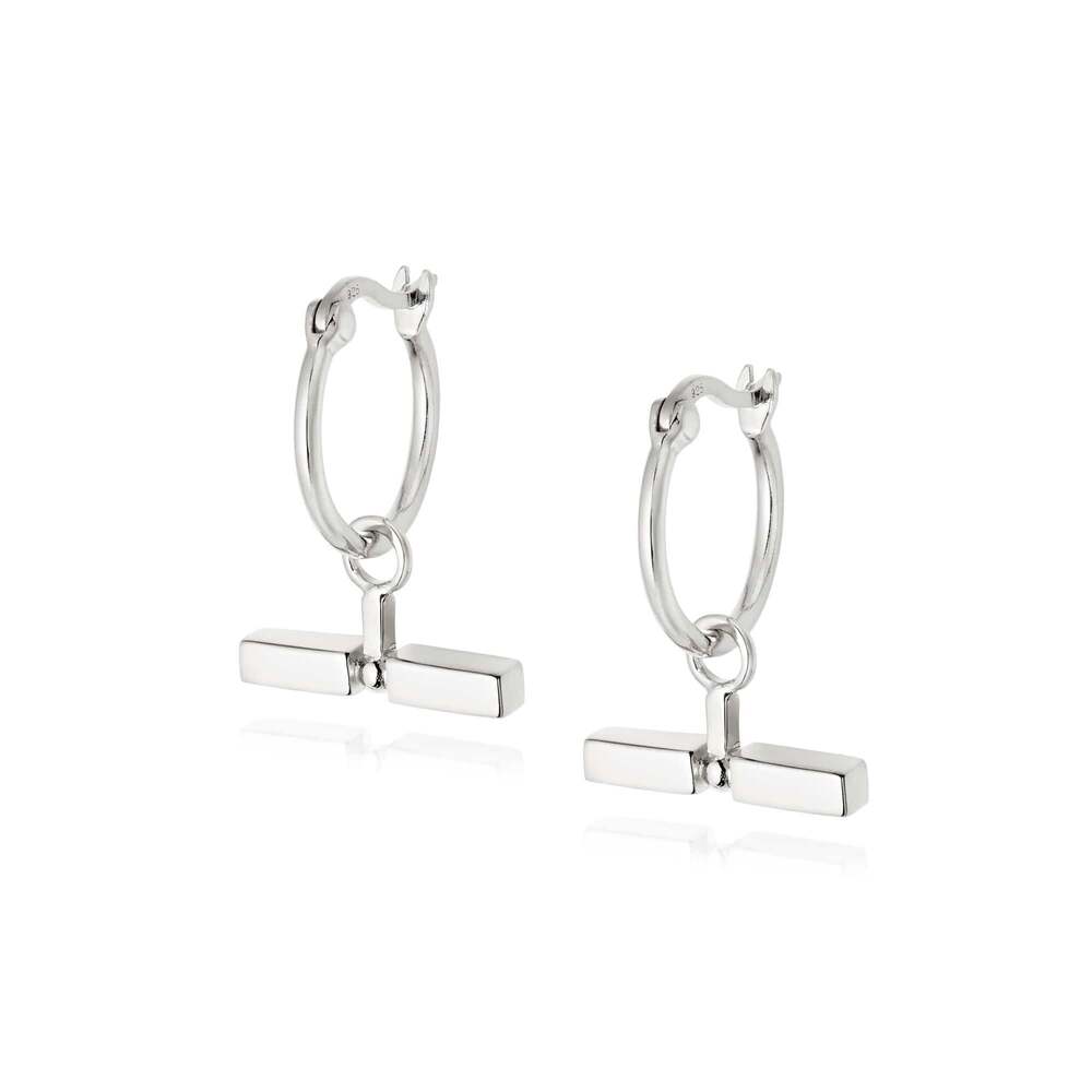 Daisy London Sterling Silver T Bar Earrings