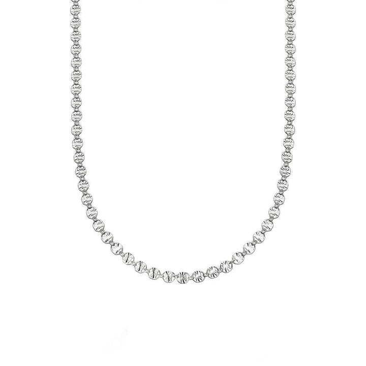 Daisy London Sterling Silver Textured Sunburst Chain Necklace