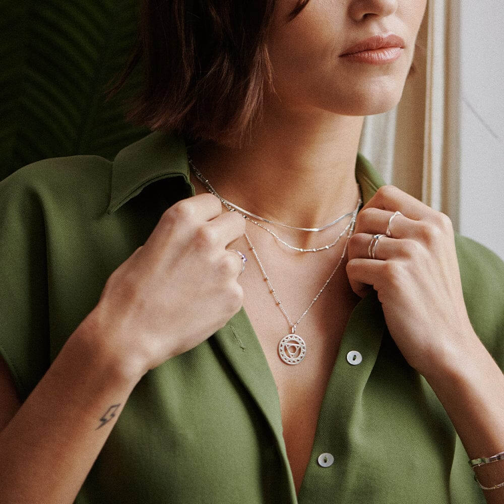 Daisy London Sterling Silver Throat Communication Chakra Necklace - MococoDaisy LondonNCHK05_SLV5056104131640Necklace