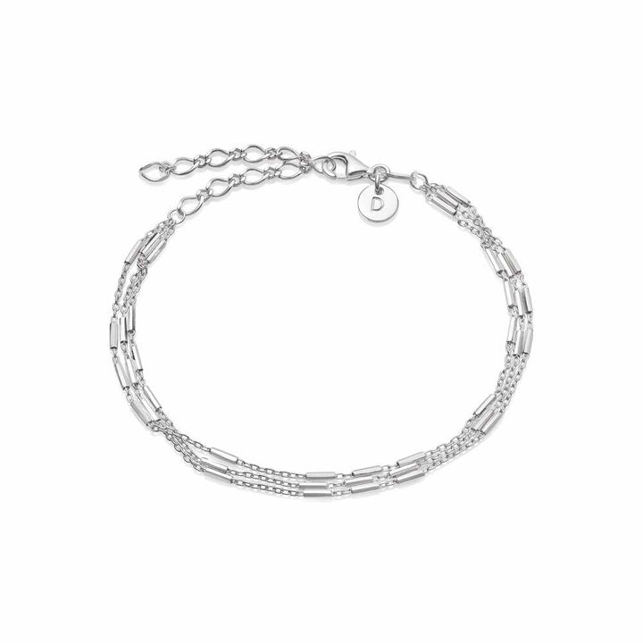 Daisy London Sterling Silver Triple Bar Chain Bracelet