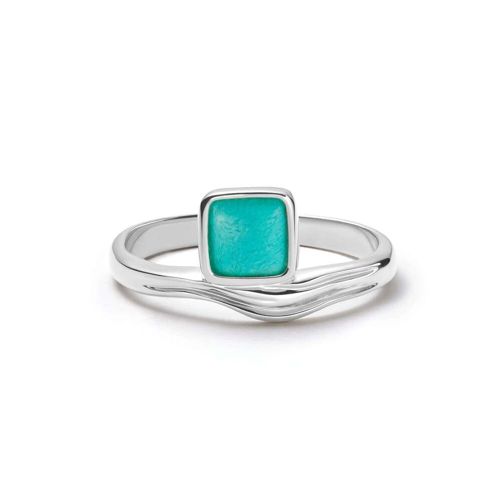 Daisy London Sterling Silver Turquoise Wave Ring