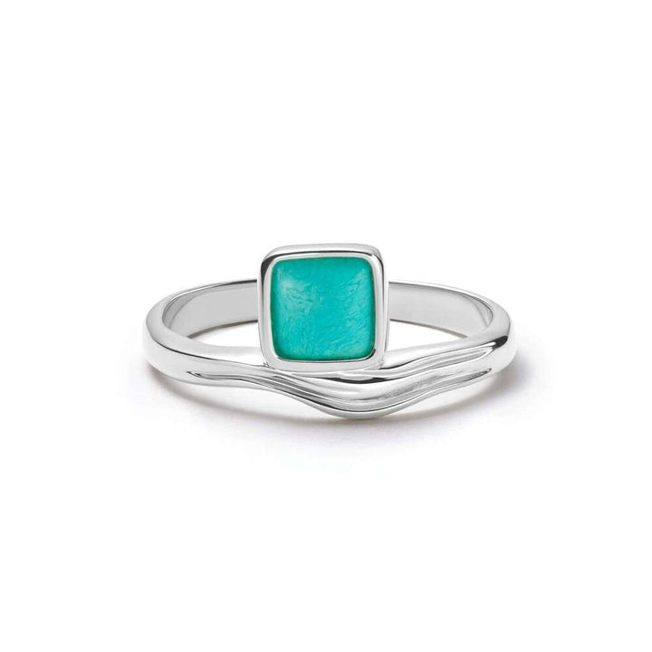 Daisy London Sterling Silver Turquoise Wave Ring