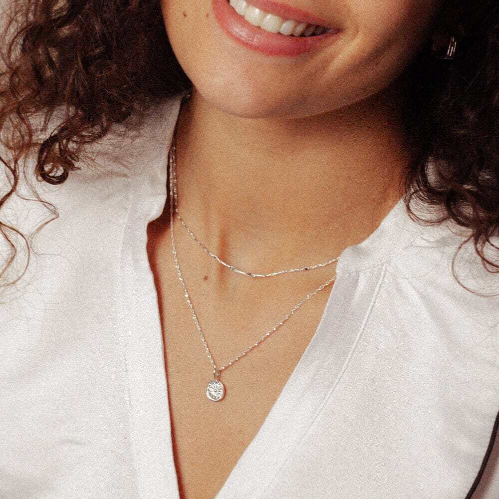 Daisy London Sterling Silver Twist Necklace Layering Set Additional Image - 1