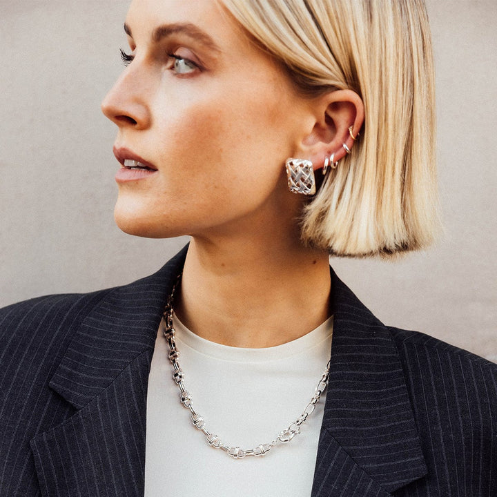 Daisy Polly Essential Silver Huggie Hoop Earrings - MococoDaisy LondonSPE17_SLV5056104139271Earrings